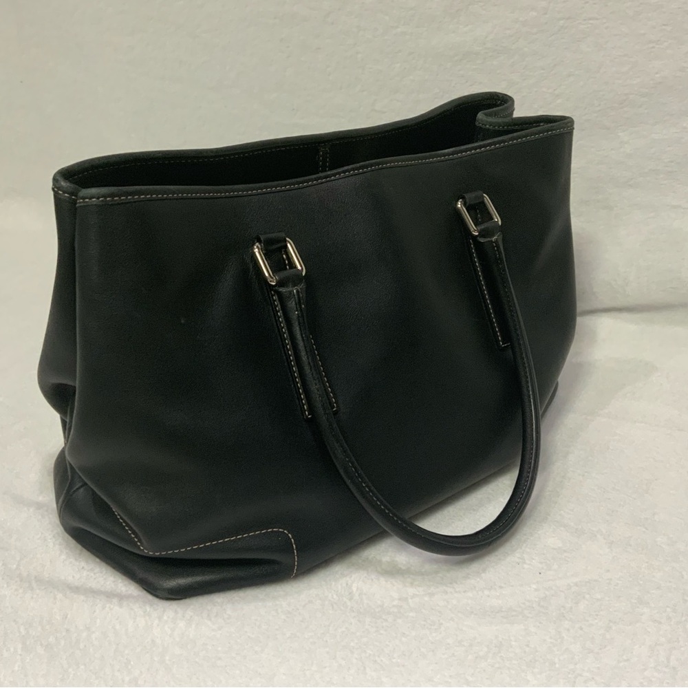Coach Black Leather Tote Bag